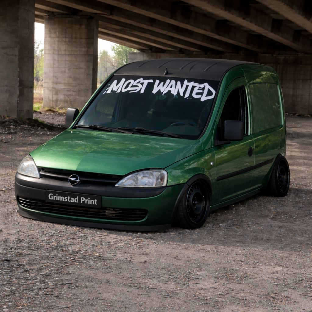 Most Wanted frontrute / streamer klistremerke