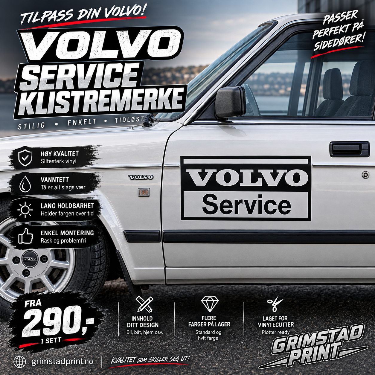 🔧 Volvo service klistremerke – stilrent og originalt preg!