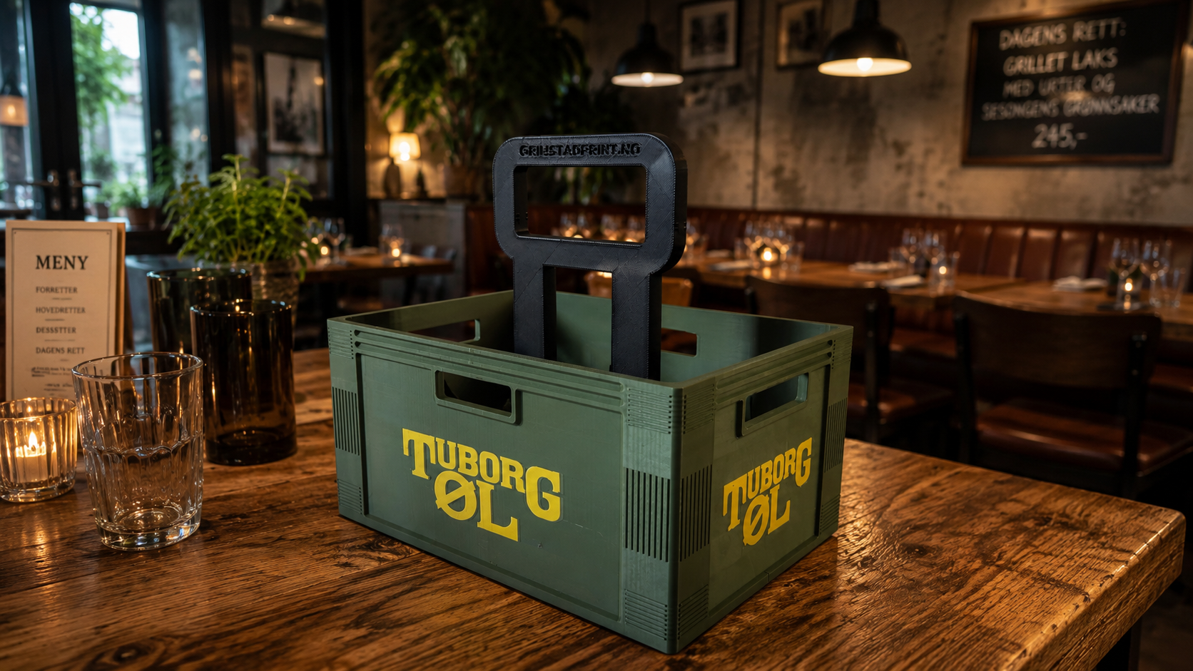 Mini Tuborg øl kasse. 6stk 0,33
