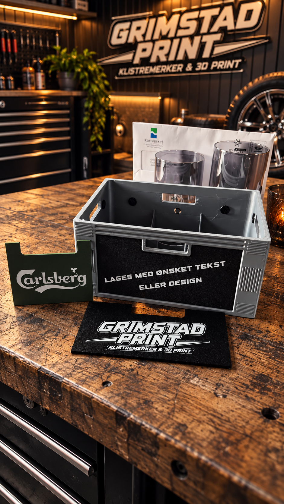 Mini øl og bruskasse. Med utskiftbare sider