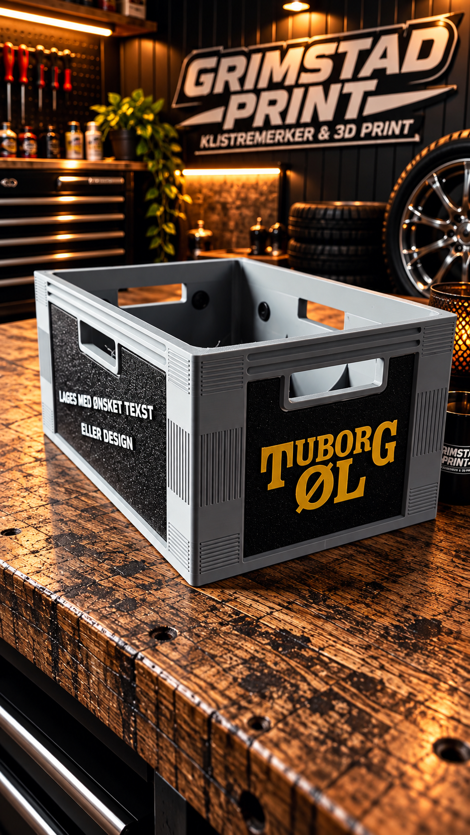 Mini øl og bruskasse. Med utskiftbare sider